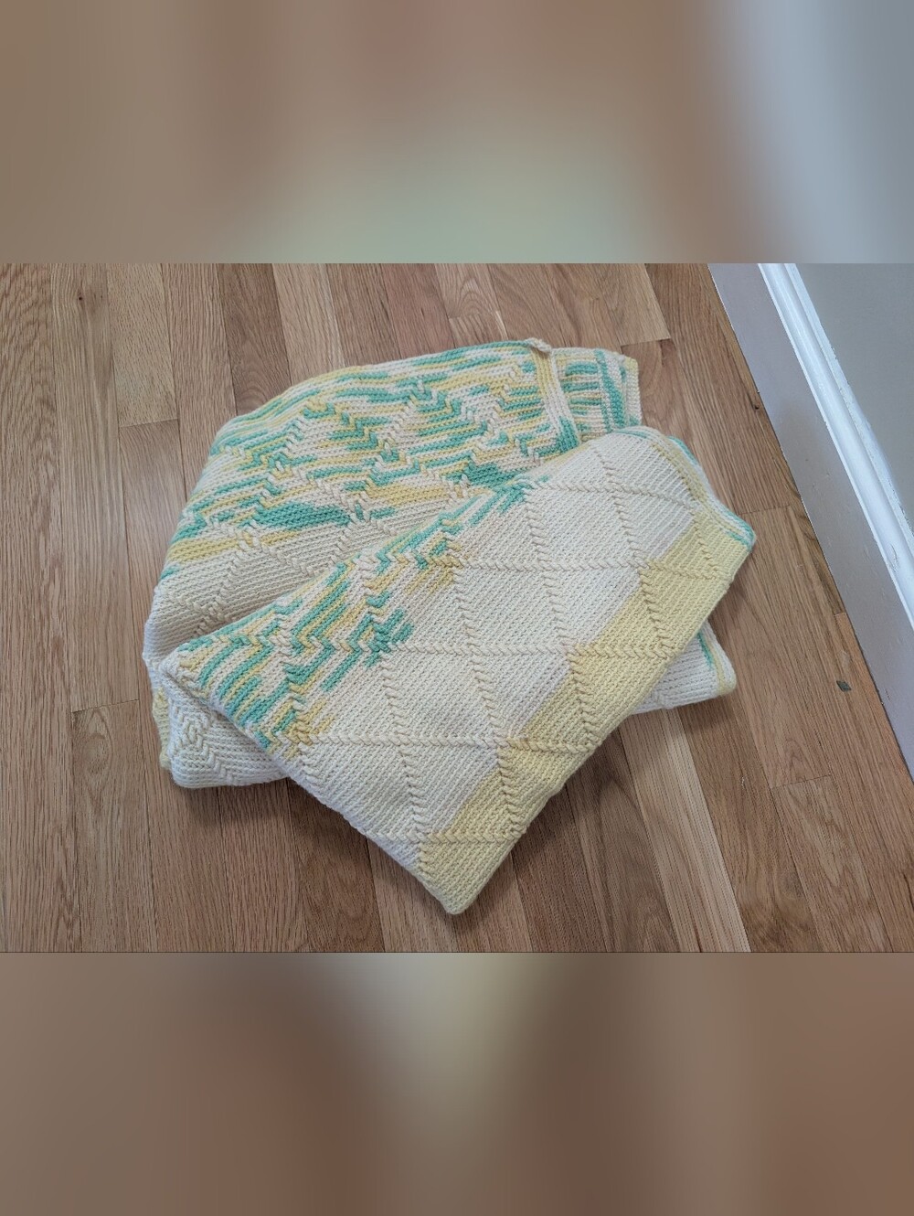 Crochet Baby Blanket Or Lap Blanket Wool Blend